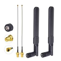 Bingfu Dual Band WiFi 2.4GHz 5GHz 5.8GHz 8dBi RP-SMA Male Antenna 15cm 6 inch U.FL IPX IPEX to RP-SMA Female Pigtail Cable 2-Pack for Wireless Mini PCI Express PCIE Network Card WiFi Adapter Router