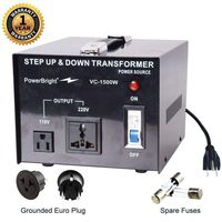 PowerBright Step Up & Down Transformer, Power ON/Off Switch, Can be Used in 110 Volt Countries and 220 Volt Countries, Convert from 220-240 Volt to 110-120 Volt AND from 110-120 Volt to 220-240(1500W)