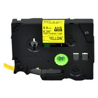 NineLeaf 1 Roll Black on Yellow Heat Shrink Tubes Label Tape Compatible for Brother HSe-621 HSe621 HS621 HS-621 for P-Touch PT1180 PTD200 PT1090 Label Maker - 8.8mm (0.34inch) x 1.5m (4.92ft)