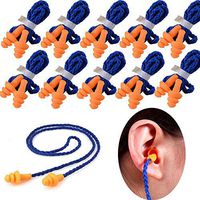 schicj133mm 10 Pairs of Soft Silicone Corded Ear Plugs Reusable Hearing Protection Earplugs