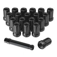 LEDKINGDOMUS Lug Nuts 12x1.5 Black Open End, m12x1.5 Bulge Acorn Wheel Lug Nuts 1.3" Tall with 1 Key, 20 + 1PCS