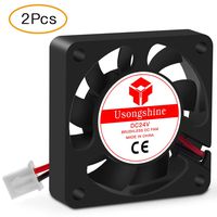 Usongshine 3D Printer Cooling Fan 40 x 40 x10mm 4010 DC 24V Cooling Fan with 2Pin Wire, 2 Packs of Mounting Screws (24V Pack of 2)