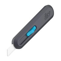 Slice 10558 Smart-Retract Safety Box Cutter, Blade Automatically Retracts as Cutting Motion Finishes, Utility Knife with Finger Friendly Ceramic Blade, Blue