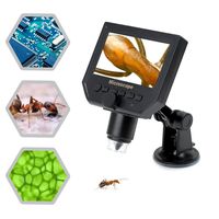 Koolertron 4.3" LCD Digital USB Microscope Magnifier with 1-600X Continuous Magnification Zoom,8 LED Adjustable Light Source,Rechargeable Lithium Battery,Micro-SD Storage,Camera Video Recorder