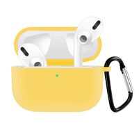 QIENGO Compatible for Airpods Pro Silicone Case Cover with Keychain, Scratchproof & Shockproof Protective Cover Compatible for Airpod Pro/Airpods 3, Front LED Visible