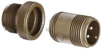 Amphenol Industrial 97-3101A-10SL-4P Circular Connector Pin, Threaded Coupling, Solder Termination, Cable Receptacle, Solid Backshell, 10SL-4 Insert Arrangement, 10SL Shell Size, 2 Contacts