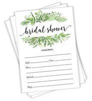 50 Greenery Bridal Shower Invitations and Envelopes (Large Size 5x7) - (50 Count)
