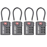 TSA Compatible Travel Luggage Locks, Inspection Indicator, Easy Read Dials - 1, 2 & 4 Pack (Large, GREY 4 PACK)