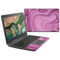MightySkins Skin Compatible with Lenovo 300e Chromebook 11.6" (2018) - Pink Thai Marble | Protective, Durable, and Unique Vinyl Decal wrap Cover | Easy to Apply, Remove | Made in The USA