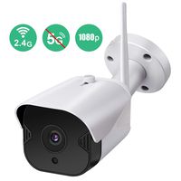 Amzpas Outdoor Security Camera, 1080p Night Vision WiFi Camera 2.4GHZ Outdoor Wireless Camera IP65 Waterproof Bullet Surveillance Camera with Motion Detection, Activity Alert, Two-Way Audio (White)