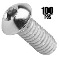 KINJOEK 100 Packs 5/16-18 x 3/4 Inch Button Head Socket Cap Screws, Allen Socket Drive, 304 Stainless Steel 18-8, Full Thread, Bright Finish, Heavy Duty Machine Hexagon Screw Drive