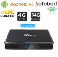 Sofobod X96H TV Box Android 9.0 TV Box 4GB RAM 64GB ROM 2.4G/5G Dual WiFi BT 4.1 Smart TV Box H.265 Decoding HD 4K Set top Box