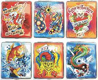 Greatest Selection Tattoo Artist Drawing Design Leatherette Wrapped Metal Cigarette Case Wallet, 100s, Assorted Designs, 3101L20TAT1-1