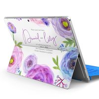 igsticker Ultra Thin Premium Protective Back Stickers Skins Universal Tablet Decal Cover for Microsoft Surface Pro 4/ Pro 2017/ Pro 6(2018) 014387 Flower　Flour　Purple