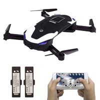 le-idea IDEA8 Selfie Drone with 720P HD Camera WiFi FPV Foldable Pocket Quadcopter 2.4GHz Remote Control Headless Altitude Hold 3D Flips with Two Batteries, Super Easy Fly Best Gifts for Kids