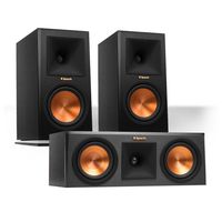 Klipsch RP-160M Reference Premiere Monitor Speakers Pair with RP-250C Center Channel Speaker (Ebony)