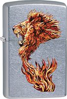 Zippo Personalized Message Engraved Customized Gift for Him for Her Animals Part2 Lighter Indoor Outdoor Windproof Lighter (Lion Fire)