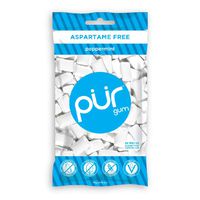 PUR 100% Xylitol Chewing Gum, Peppermint , Sugar-Free + Aspartame Free, Vegan + non GMO, 55 Count (Pack of 1)