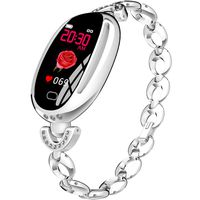 MBHB Female's Smart Watch, Heart Rate Blood Pressure Sleep Monitor, Smart Bracelet for Girl Ladies Women, Silver (8 inch)