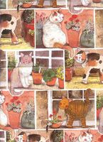 Alex Clark Art Cats Rolled Gift Wrapping Paper"Pussycats" 2 Sheets 19.5 in x 27.5 in