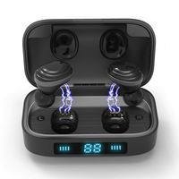 Wellsure TWS Wireless Earbuds True Wireless Stereo Headphones Bluetooth 5.0 with Microphone and Charging Case in-Ear Headset Black