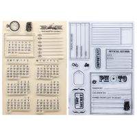 Kwan Crafts 2 Sheets Different Style Calendar Travel Record Official Record Clear Stamps for Card Making Decoration and DIY Scrapbooking