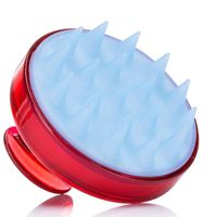Silicone Hair Scalp Massager Soft Teeth Shampoo Brush Hair Cleaning Scalp Massage Comb for Women, Men, Kids (Color : Red)