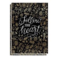 Follow Your Heart Gold Floral Pattern Set of Three Novelty Journals