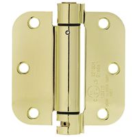 AmazonBasics Self-Closing Door Hinge, 3.5 Inch x 3.5 Inch, 1 Piece, Polished Brass