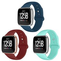 Kmasic Sport Band Compatible Versa/Versa Lite Edition 3 Pack, Soft Silicone Strap Replacement Wristband Compatible Versa Smart Fitness Watch, Large Small