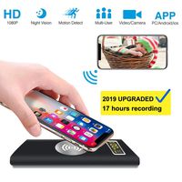 Spy Camera Hidden Cameras WiFi,Power Bank Wireless Phone Charger 4K Video Spy Camera Covert Nanny Cam (Black)