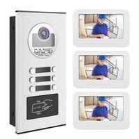 7 Inch Video Door Phone Doorbell Home Security Camera Monitor Intercom System RFID Door Access Control System with Two-Way Audio/IR Night Vision/Multi-Ring/App Control for Home Security(US Plug)