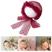 Zeroest Baby Photography Props Lace Hat Photo Shoot Outfits Newborn Girl Costume Infant Luxurious Hats (Wine)