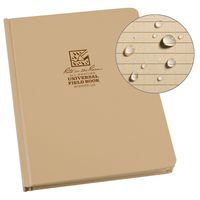 Rite In The Rain Weatherproof Hard Cover Notebook, 8 3/4" x 11 1/4", Tan Cover, Universal Pattern (No. 970TF-MX)