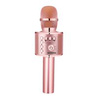 BONAOK Wireless Bluetooth Karaoke Microphone,3-in-1 Portable Handheld karaoke Mic Speaker Machine Christmas Birthday Home Party for Android/iPhone/PC or All Smartphone(Q37 Rose Gold Plus)