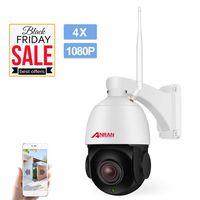 PTZ Wireless WiFi Security IP Camera 1080P HD Pan Tilt 4XOptical Zoom Auto Focus Home Surveillance Dome Weatherproof in/Outdoor Camera with 32GB Micro SD Card,Two-Way Audio,Support 2.4GHZ WiFi ANRAN