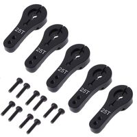 5 Pack ShareGoo 25T Aluminum Servo Horns M3 threads Metal Steering Arm for RC Car Truck Buggy Airplane-Black