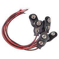 uxcell 6pcs DC 9V Battery Clip I-Type Soft Buckle Connector Lead Wire 15cm Long