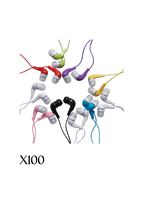 JustJamz Kidz Jelly Roll Colorful in-Ear Headphones 3.5mm Stereo Bulk Earbuds for Classroom School Library, 100 Pack