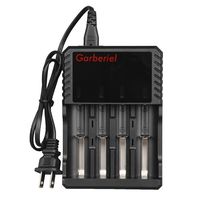 18650 Smart Battery Charger 4 Bay Universal 3.7v Li-ion Rechargeable Battery Chargers Intelligent Automatic Fast for 26650 18350 17670 18700 21700 20700 RCR123 Lithium-ion Batteries (Black)
