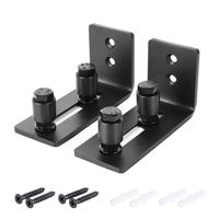SMARTSTANDARD Sliding Barn Door Bottom Adjustable Floor Guide Roller, Black, Smoothly and Quietly, Easy to Install (2 Rollers) 2PCS