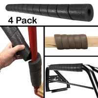 SnakeWrap Foam Protection Wrap - 4 Pack Multi-Purpose Cushioning- Wrap Any Shape - no Adhesive or Glue Black