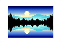 NW Pitney Ink Moon and Mountains in Inspirational Greeting Card, 7 x 5 Inches (1187ISP)