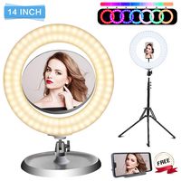 EEIEER Ring Light with Stand :14-inch 48W RGB Ring Light with Stand,LED Ring Light kit,RGB dimmable Light Stand, Carrying Bag for Photography, Makeup, YouTube Video Shooting