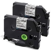 Label KINGDOM 2 Pack Compatible with Brother P-Touch TZe-131 TZ131 TZe131 TZ Tape 12mm 0.47 Inch Black on Clear Standard Laminated Label Tapes, 8M 26.2 Feet