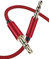 JSAUX AUX Cable, [4ft/2 Pack- Copper Shell, Hi-Fi Sound] 3.5mm Auxiliary Audio Cable Nylon Braided Aux Cord Compatible for Car/Home Stereos,Speaker,Headphones,Sony,Echo Dot,Beats - Red