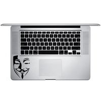 V for Vendetta Inspired Mask Silhouette Vinyl Sticker Laptop Keyboard Inside Corner iPhone Cell Decal (3.5" Wide)