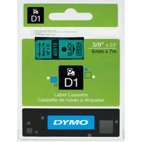 DYMO Standard D1 Labeling Tape for LabelManager Label Makers, Black print on Green tape, 1/2'' W x 23' L, 1 cartridge (45019)