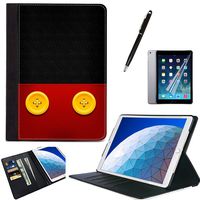 LJX iPad Air 3 2019 10.5 inch Case iPad Pro 10.5 2017 Cover Mickey Mouse PU Leather Wallet Kickstand Flip Cover Card Slots Protective Flip Shockproof Heavy Duty Shell for 10.5 Inch 2019/2017#B