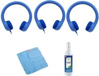 Hamilton Buhl Flex-Phones, Foam Headphones (Black, 6 Pack) & Accessory Bundle